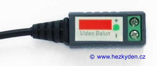 Video balun pasivní převodník koaxiálního kabelu BNC/UTP - konektor