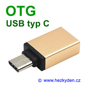 Adapter redukce OTG USB typ C gold