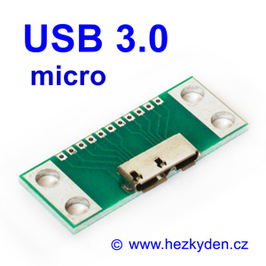 Adapter/redukce USB 3.0 micro typ B zásuvka DPS