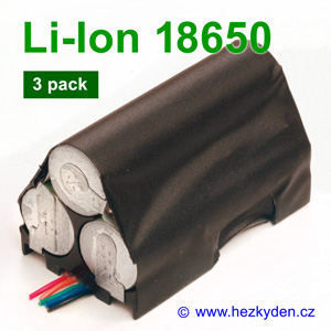 Aku 3-pack Li-Ion 18650 Panasonic
