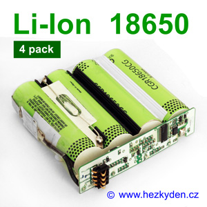 Aku 4-pack Li-Ion 18650 Panasonic CGR18650CG