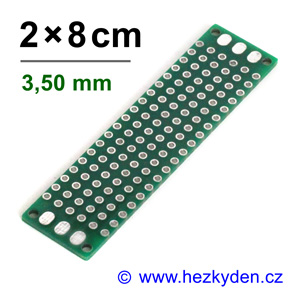 Bastldeska univerzální plošný spoj 2x8cm PROFI oboustranná - rozteč 3,50 mm
