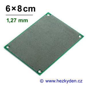 Bastldeska univerzální plošný spoj 6x8cm PROFI oboustranná - rozteč 1,27 mm