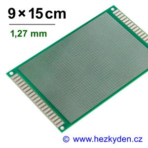 Bastldeska univerzální plošný spoj 9x15cm PROFI oboustranná - rozteč 1,27 mm