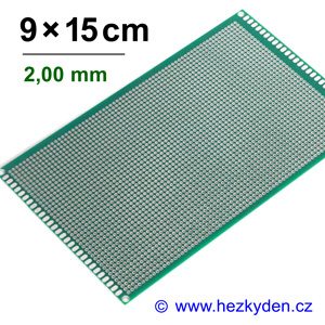 Bastldeska univerzální plošný spoj 9x15cm PROFI jednostranná - rozteč 2,00 mm