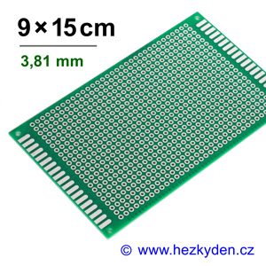 Bastldeska univerzální plošný spoj 9x15cm PROFI jednostranná - rozteč 3,81 mm