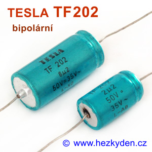 Bipolární elektrolytické kondenzátory TESLA