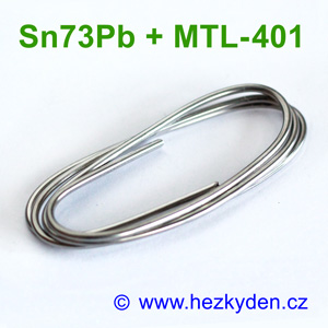 Cín - měkká pájka 2mm - Sn73Pb + MTL-401 Cín - měkká pájka 2mm - Sn73Pb + MTL-401