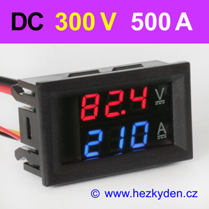 Panelový digitální voltmetr ampérmetr 300V 500A DC