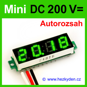 Digitální voltmetr LED modul mini 200V DC