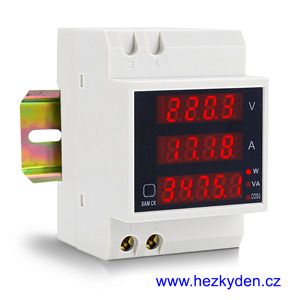 LED wattmetr na DIN lištu