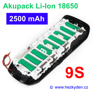 Li-Ion baterie 18650 Akupack 2500mAh - 9S Li-Ion baterie 18650 Akupack 2500mAh - 9S