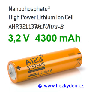 Nanofosfátová baterie akumulátor A123 AHR32113 Nanofosfátová baterie akumulátor A123 AHR32113
