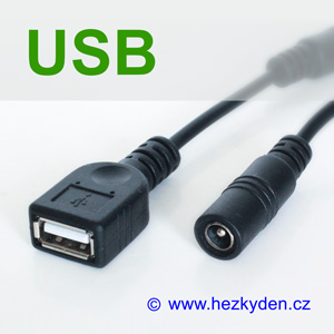 Napájecí kabel redukce USB zásuvka
