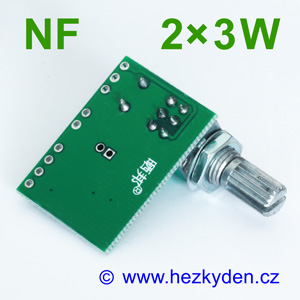 NF zesilovač 2x3W s potenciometrem USB
