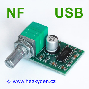 NF zesilovač 2x3W s potenciometrem