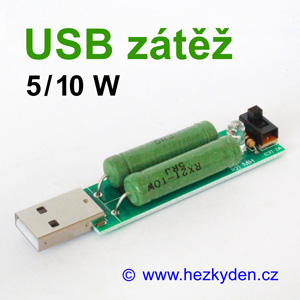 Odporová USB zátěž 5/10 watt