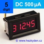 Panelový digitální ampérmetr LED - 5 míst - 500µA DC