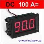 Panelový digitální ampérmetr LED - 3 místa - 100A DC
