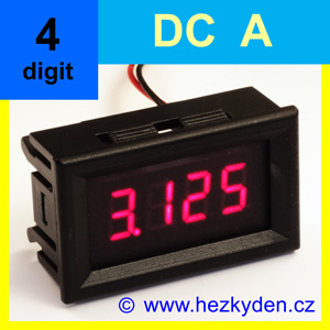 Panelový ampérmetr LED - 4 místa - DC - s funkcí alarmu