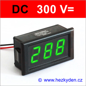 Panelový digitálni voltmetr LED 300V DC