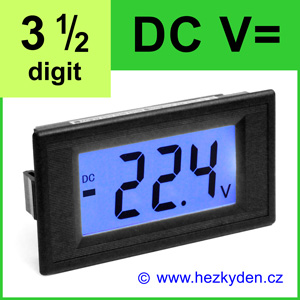 Panelový digitální voltmetr LCD - 3 (1/2) místa - DC