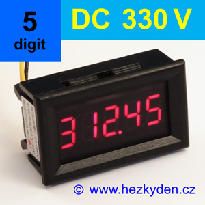 Panelový digitální voltmetr LED - 5 míst - 330V DC - autorange