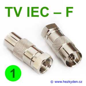 Redukce adapter TV IEC - F konektor - 1