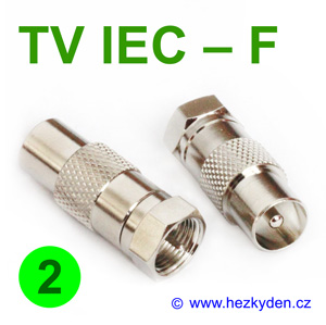 Redukce adapter TV IEC - F konektor - 2