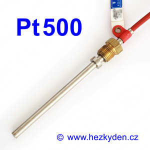Teplotní senzor Pt500 s kabelem - dlouhý stonek