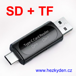 USB čtecka karet oboustranná USB typ C