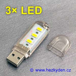 USB LED lampička 3× LED