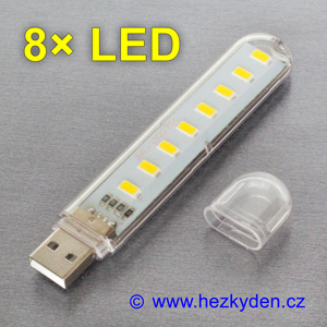 USB LED lampička 8× LED