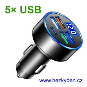 Voltmetr 5xUSB do auta