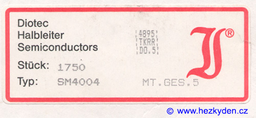 Dioda SM4004 - štítek