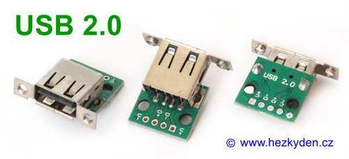 Konektor USB 2.0 typ A zásuvka panelová Konektor USB 2.0 typ A zásuvka panelová