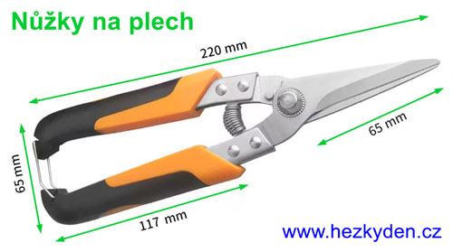 Nůžky na plech - rozměry