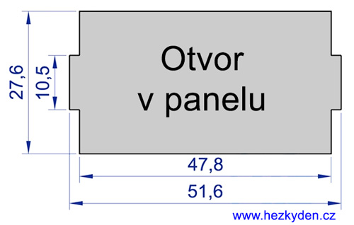 Otvor v panelu pro voděodolná měřidla