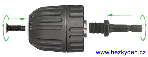 Rychloupínací sklíčidlo HEX - montáž