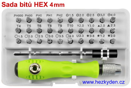 Sada mini bitů HEX 4 mm Sada mini bitů HEX 4 mm