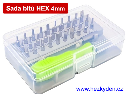 Sada mini bitů HEX 4 mm - krabička Sada mini bitů HEX 4 mm - krabička