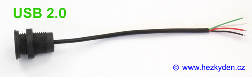 USB konektor zásuvka do panelu s kabelem USB konektor zásuvka do panelu s kabelem