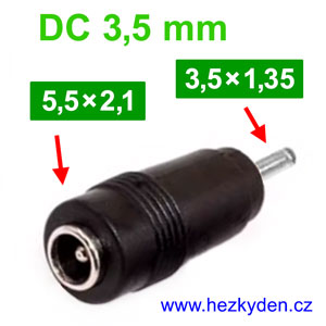 Adapter napájecí konektor 5,5x2,1 - 3,5x1,35 mm