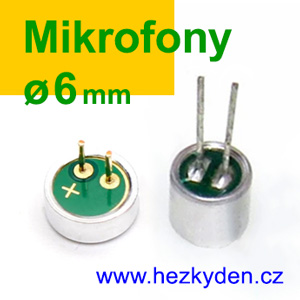 Elektretové mikrofony 6 mm