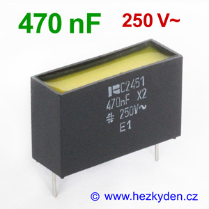 Fóliový kondenzátor 470nF 250Vac