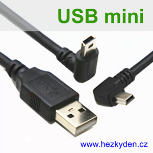 Kabel USB - USB mini úhlový