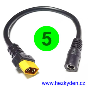 Kabel XT60 - napájecí konektor DC 5521 Kabel XT60 - napájecí konektor DC 5521