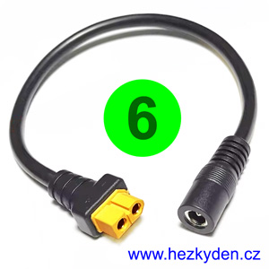 Kabel XT60 - napájecí konektor DC 5521 Kabel XT60 - napájecí konektor DC 5521