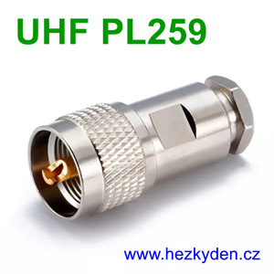 Konektor UHF PL259 na kabel robustní vidlice Konektor UHF PL259 na kabel robustní vidlice