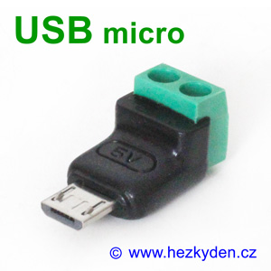 Konektor USB micro se svorkovnicí